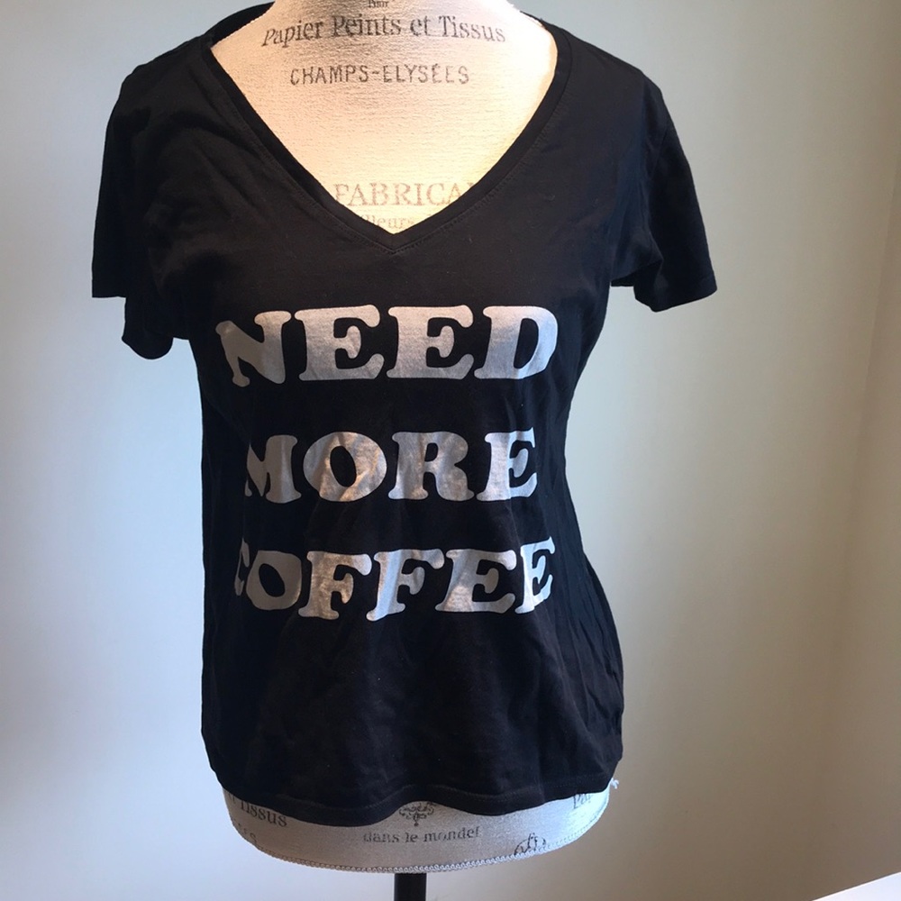 Black V-neck T-shirt